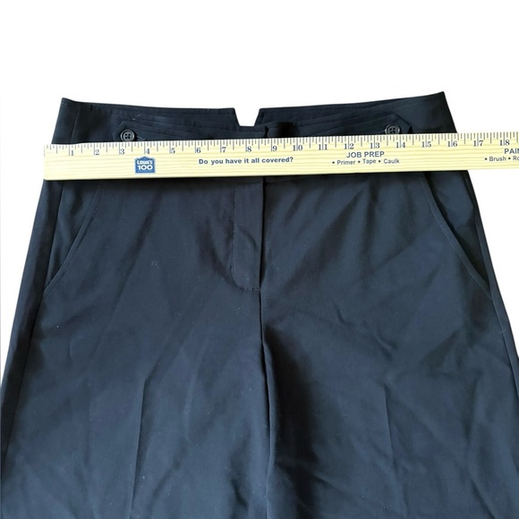 BCBGMaxAzria Wide Leg Wool Capri Pants Flat Front Pockets Zip Black Size 6 - Picture 3 of 10